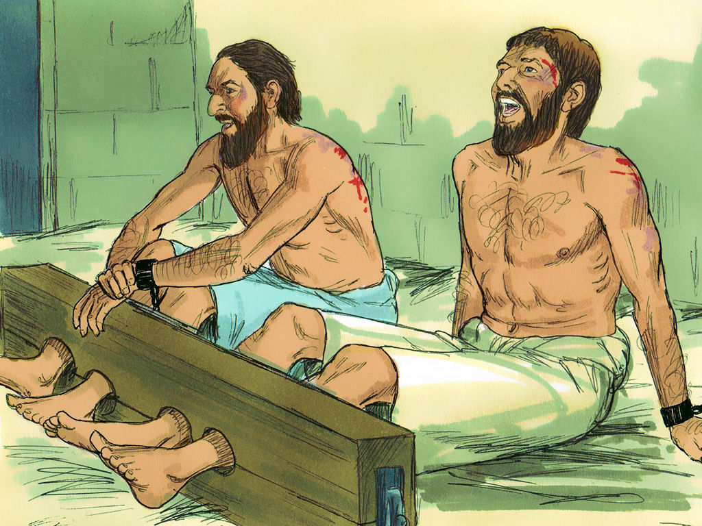 Paulus en Silas in de gevangenis 